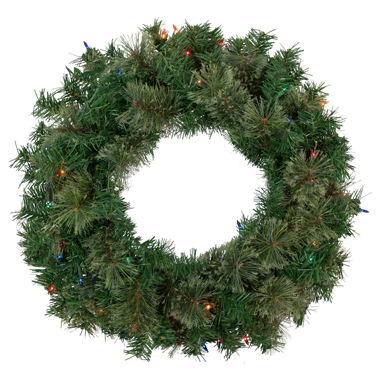 Northlight Pre-Lit Oregon Cashmere Pine Artificial Christmas Wreath - 24" - Multi Lights